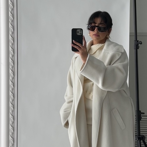 EAVES White Wool Coat - Picture 2 of 5